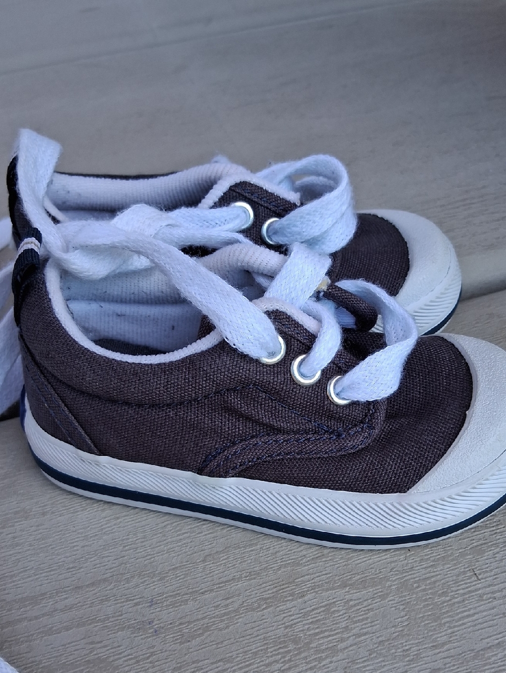 Keds Canvas Lace-Up Sneakers in Blue and White